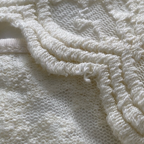 GUESS Open Back Lace Cream Dress with Scallop Details - Picture 9 of 10